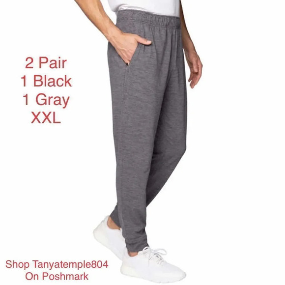 Glacier Performance Mens Joggers 1 Gray 1 Black XXL - Picture 1 of 16